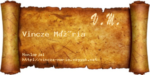 Vincze Mária névjegykártya
