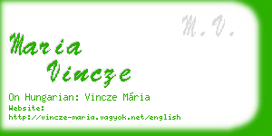 maria vincze business card