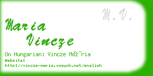 maria vincze business card